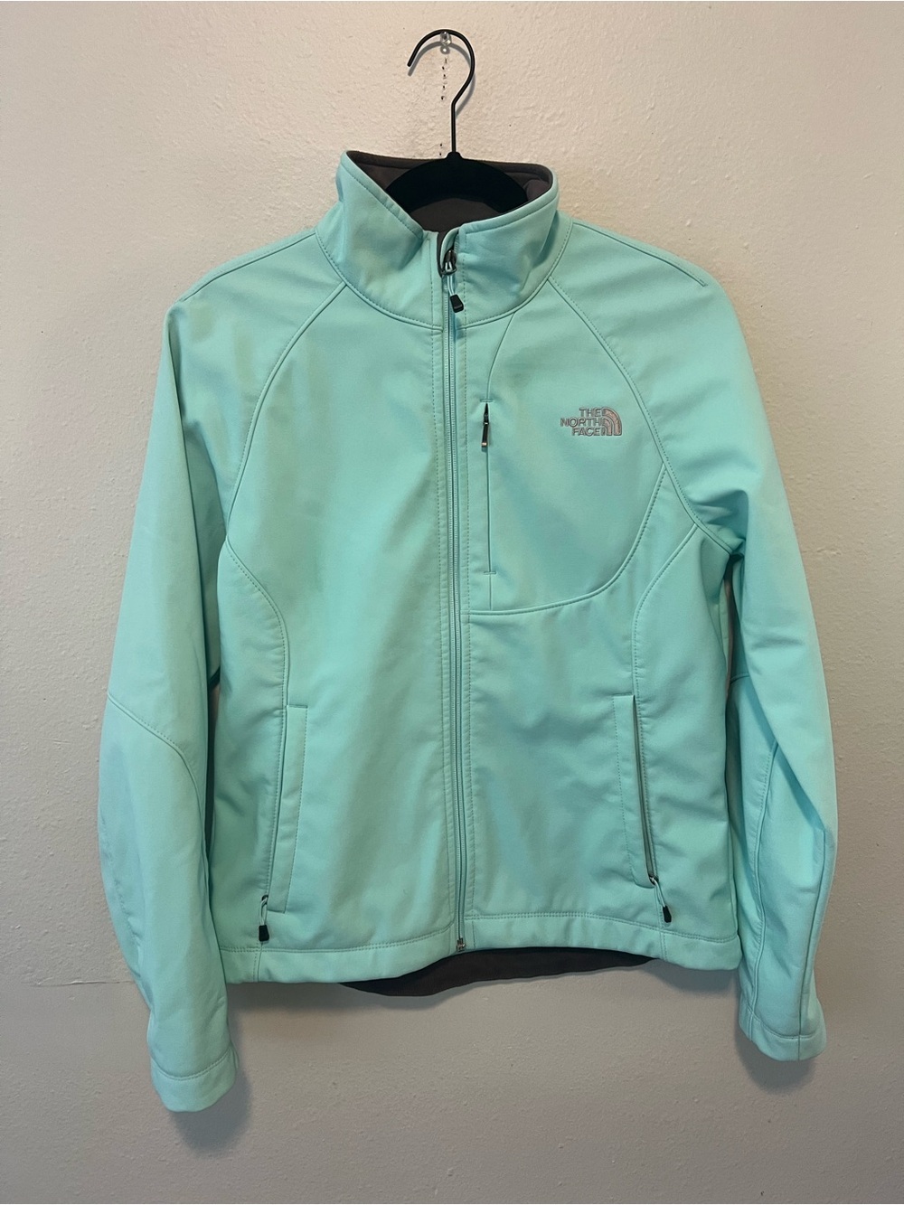 The North Face Women’s Mint Aqua Soft Shell Jacket Fleece Lined Medium